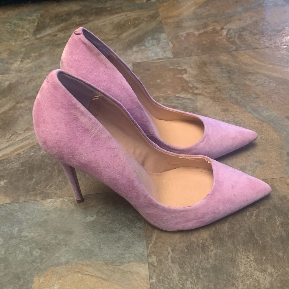 Elegant Pink Suede Women's Heels